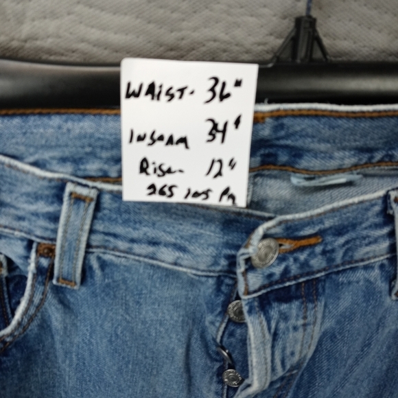 Levi's 501xx men's button fly blue jeans sz 36x34. 265 106pm - Picture 8 of 8